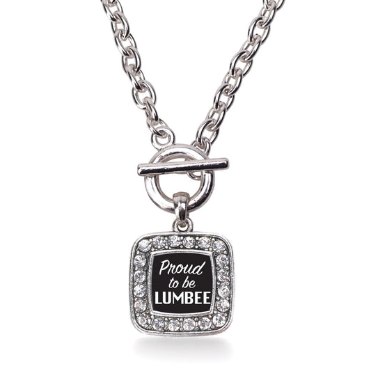 Silver Proud To Be Lumbee Square Charm Toggle Necklace