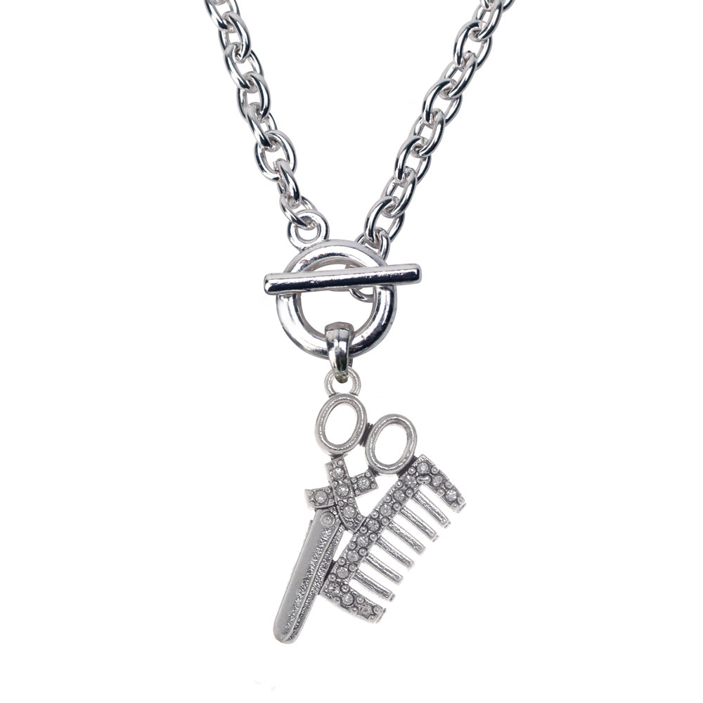 Silver Stylist Charm Toggle Necklace
