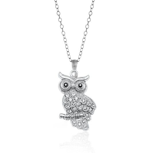 Silver Owl Charm Classic Necklace
