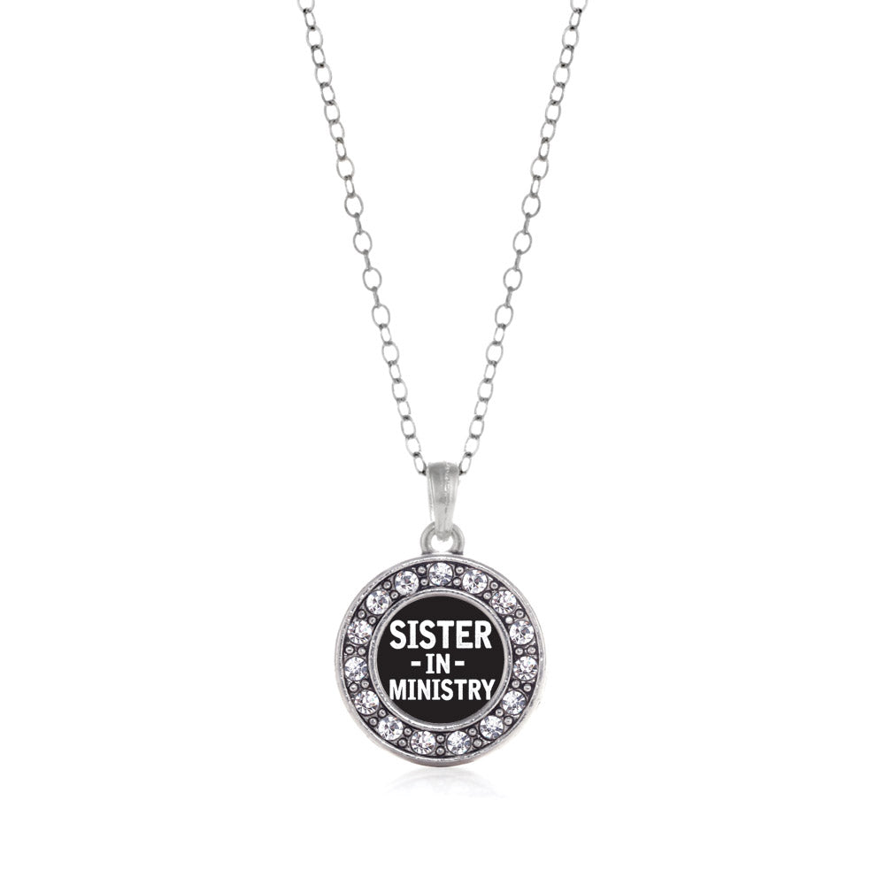 Silver Sister in Ministry Circle Charm Classic Necklace