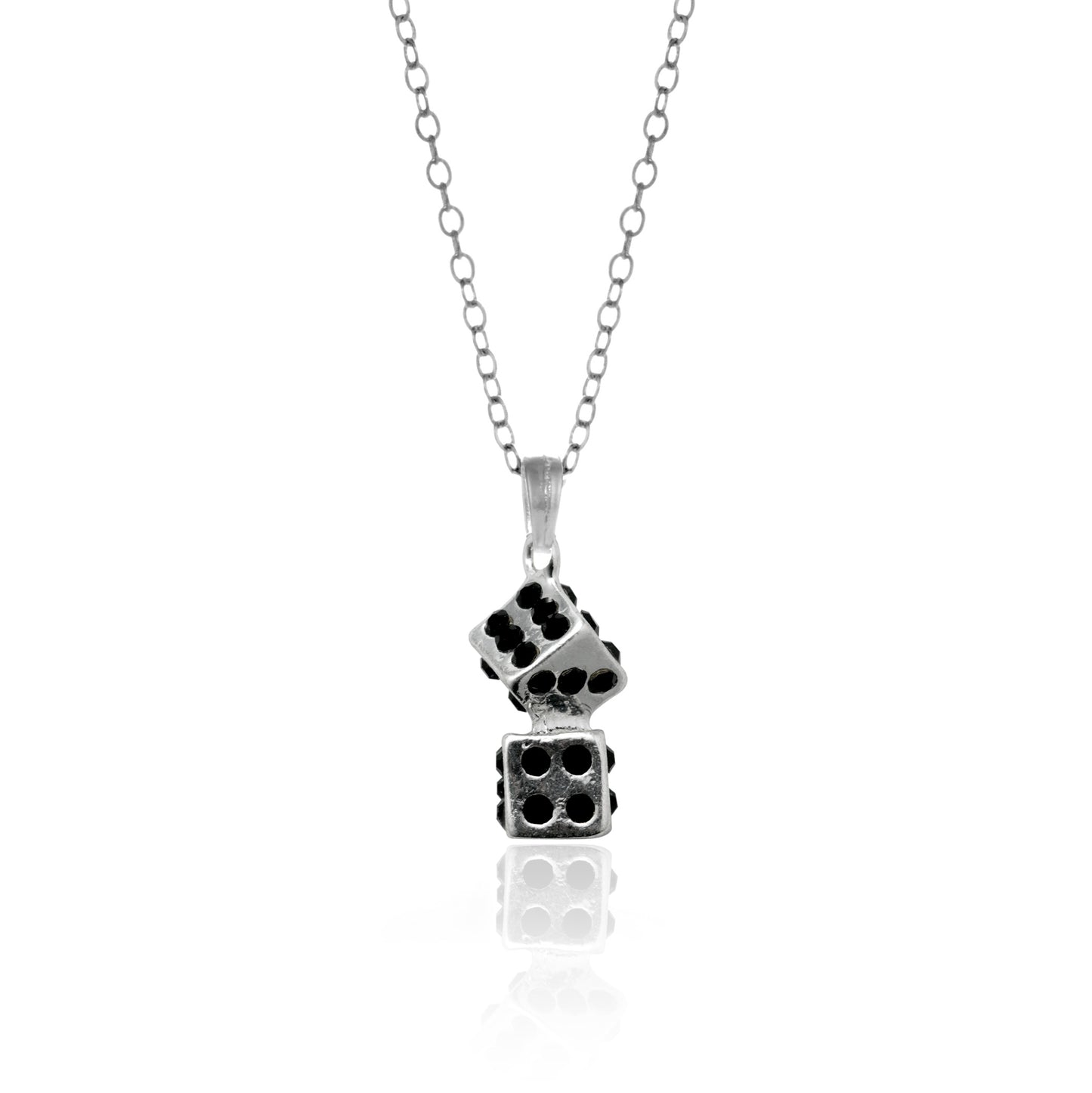 Silver Dice Charm Classic Necklace