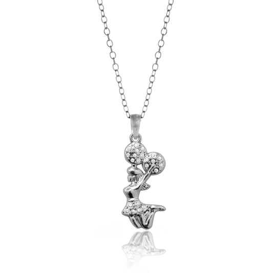 Silver Cheerleader Charm Classic Necklace