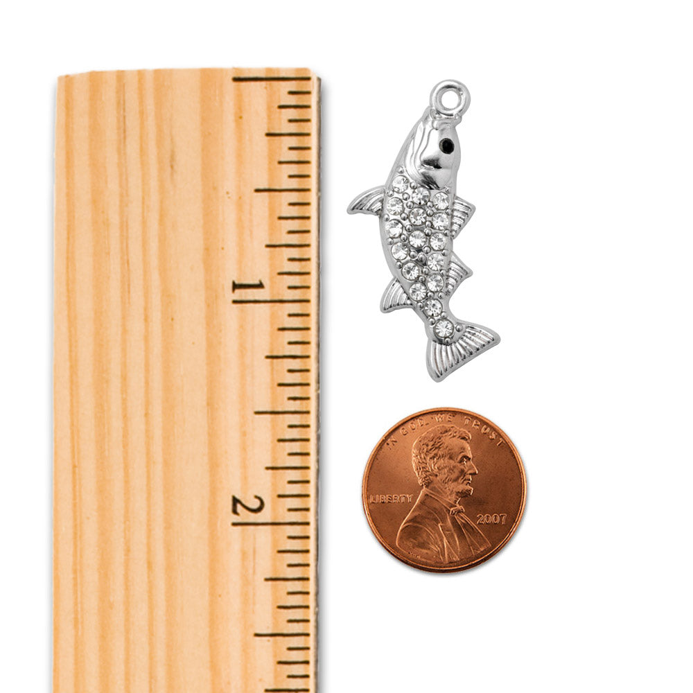 Silver Fish Charm Toggle Necklace