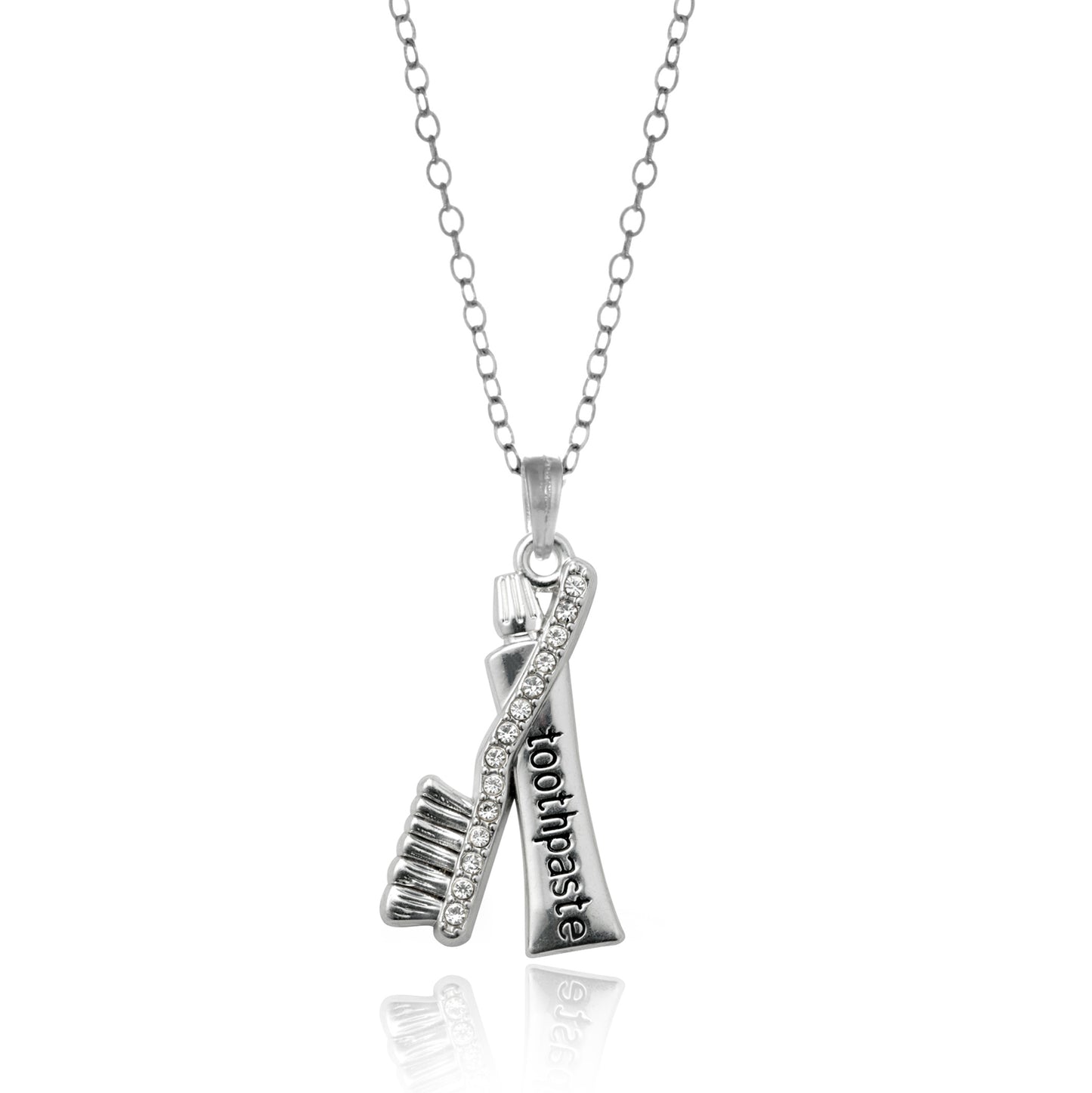Silver Dental Charm Classic Necklace