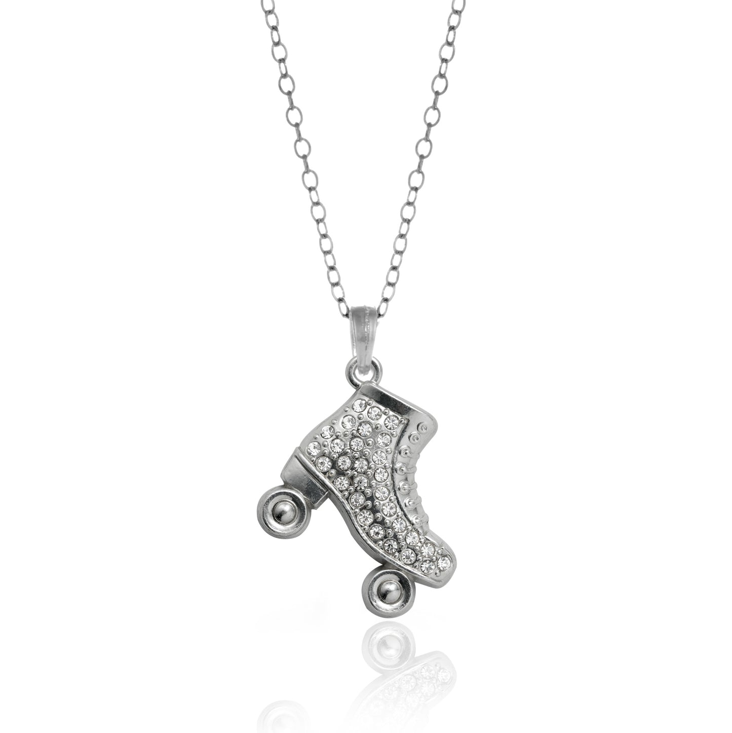 Silver Roller Skate Charm Classic Necklace