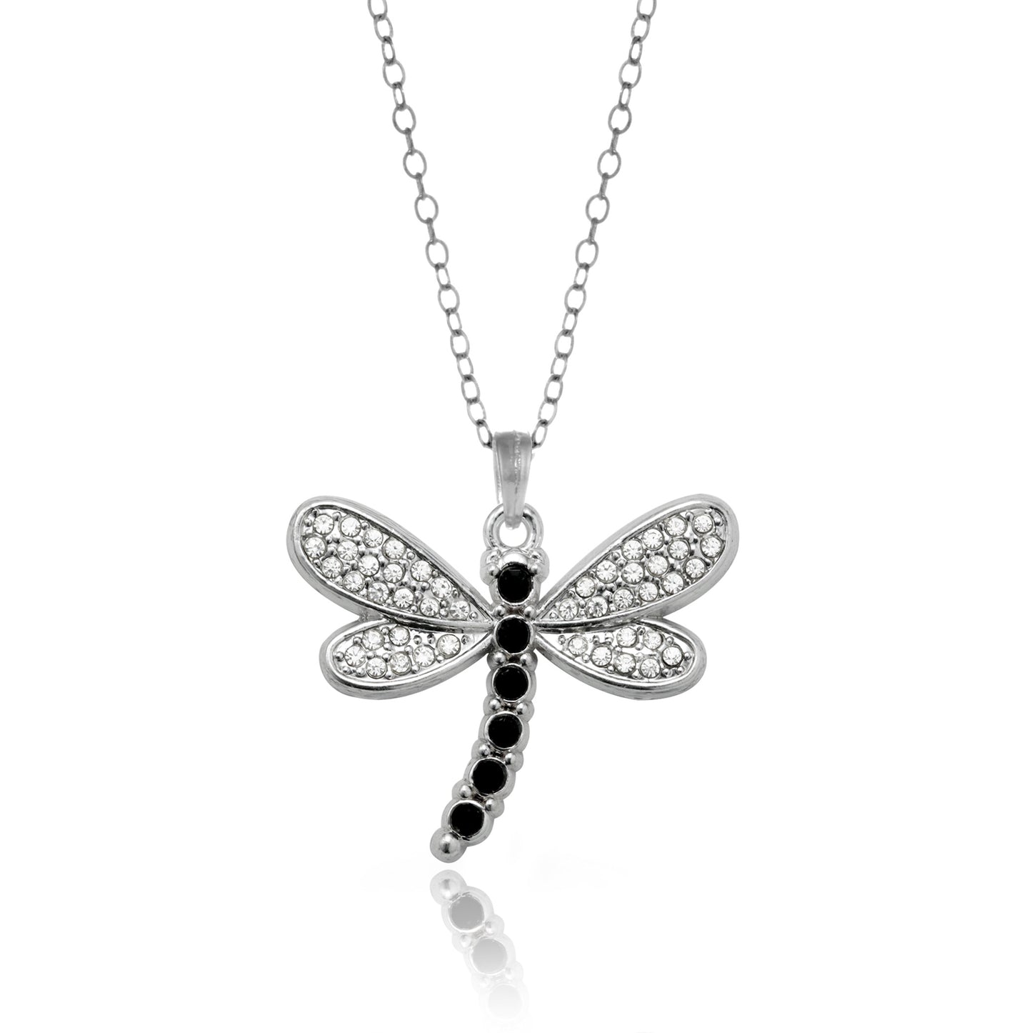 Silver Dragonfly Charm Classic Necklace