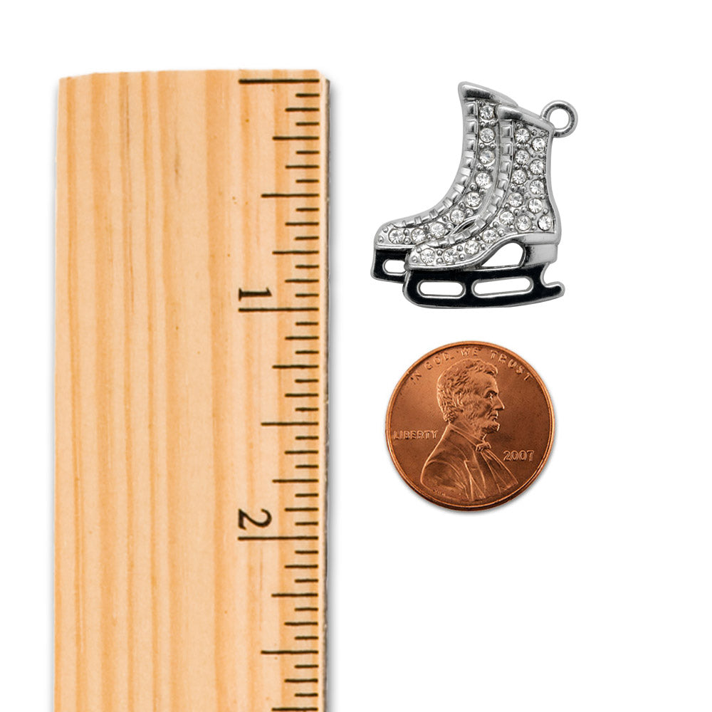 Silver Ice Skates Charm Classic Necklace