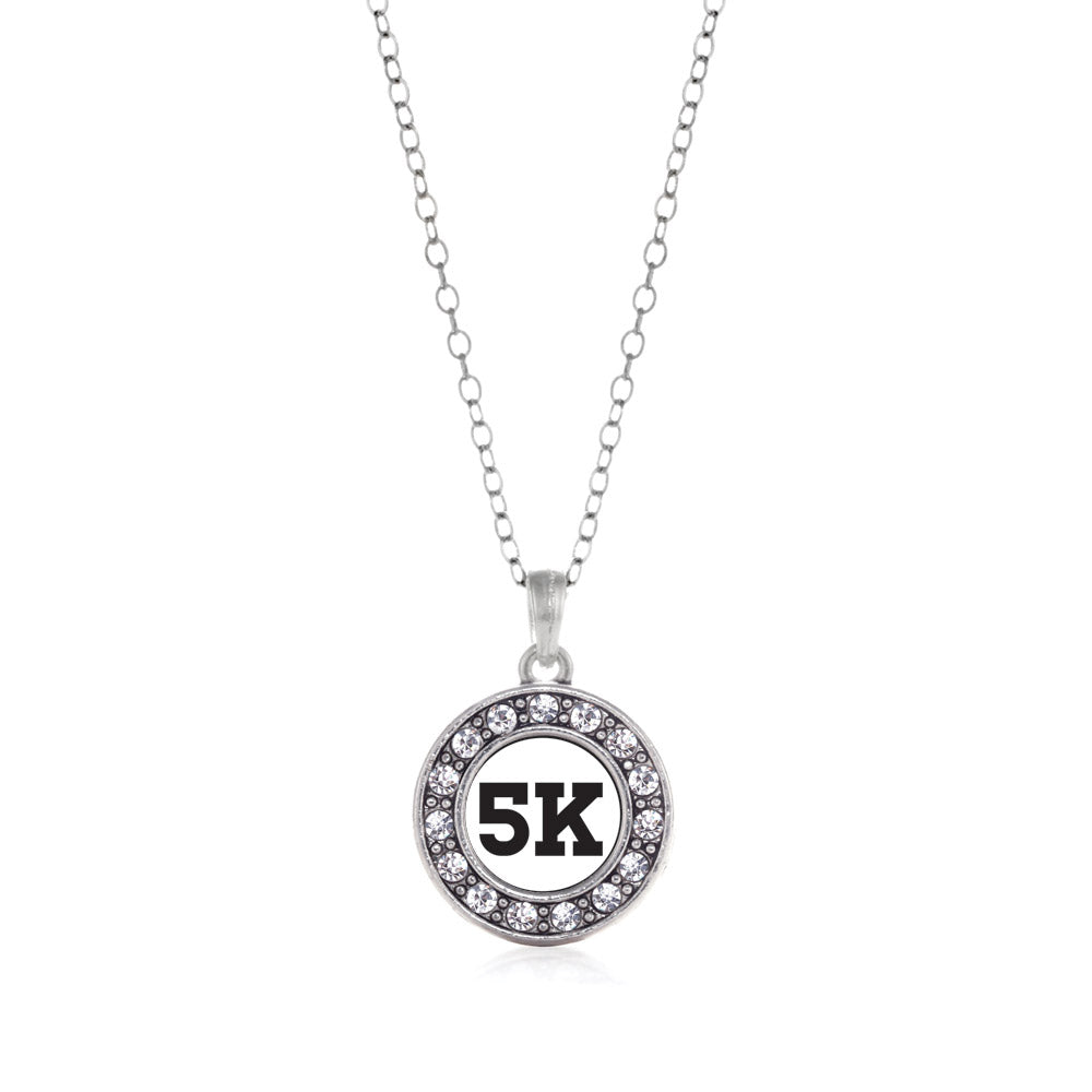 Silver 5K Runners Circle Charm Classic Necklace