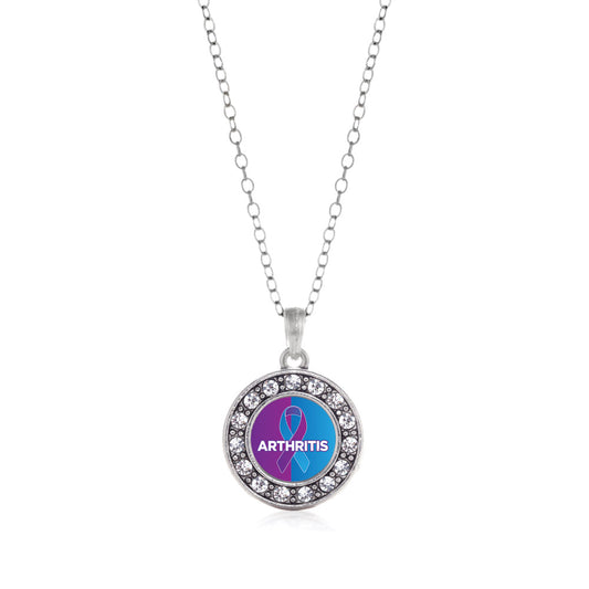 Silver Arthritis Circle Charm Classic Necklace