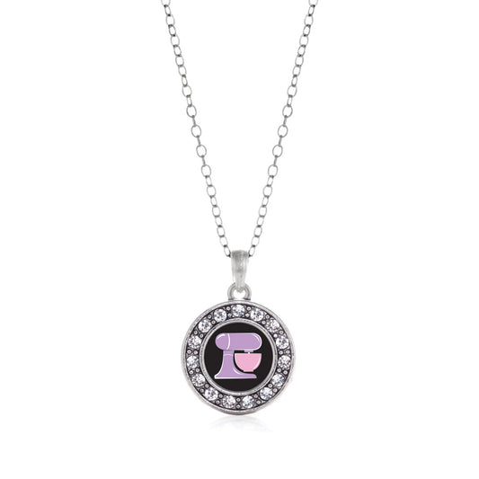 Silver Baking Mixer Circle Charm Classic Necklace