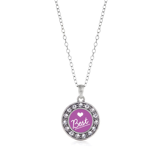 Silver Best Circle Charm Classic Necklace