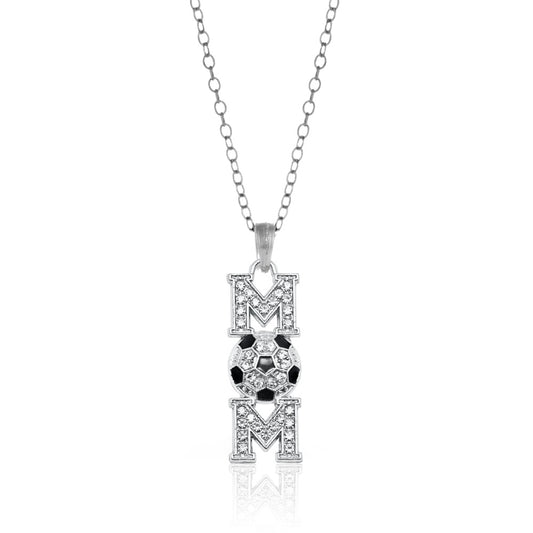 Silver Soccer Mom Charm Classic Necklace