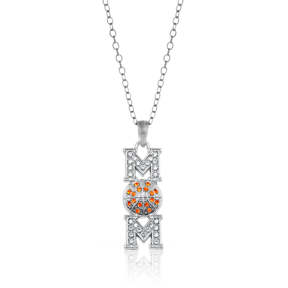 Silver Basketball Mom Charm Classic Necklace