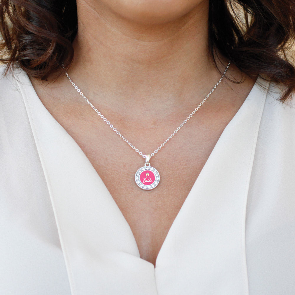 Silver Bride To Be Circle Charm Classic Necklace