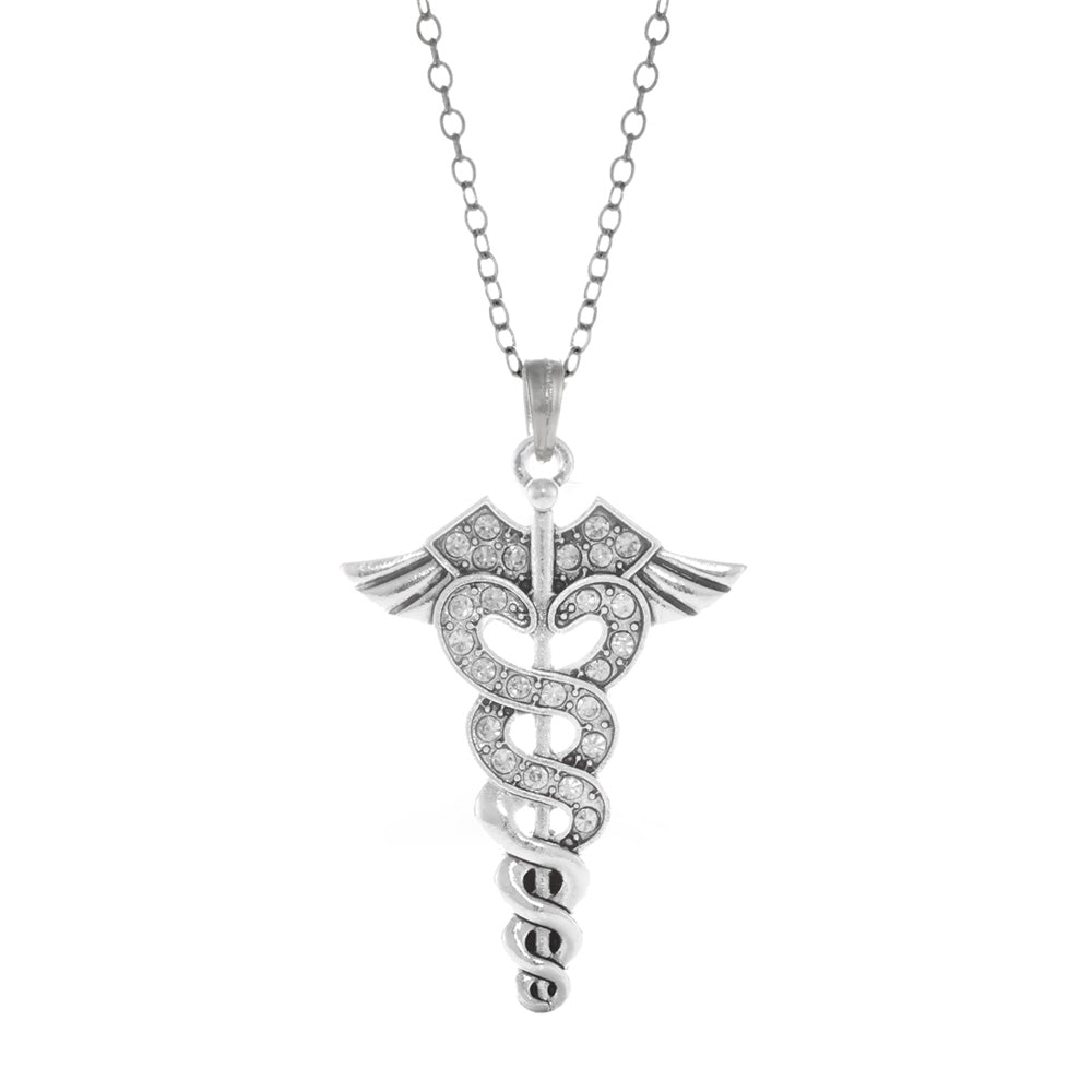 Silver Medical Symbol Charm Classic Necklace