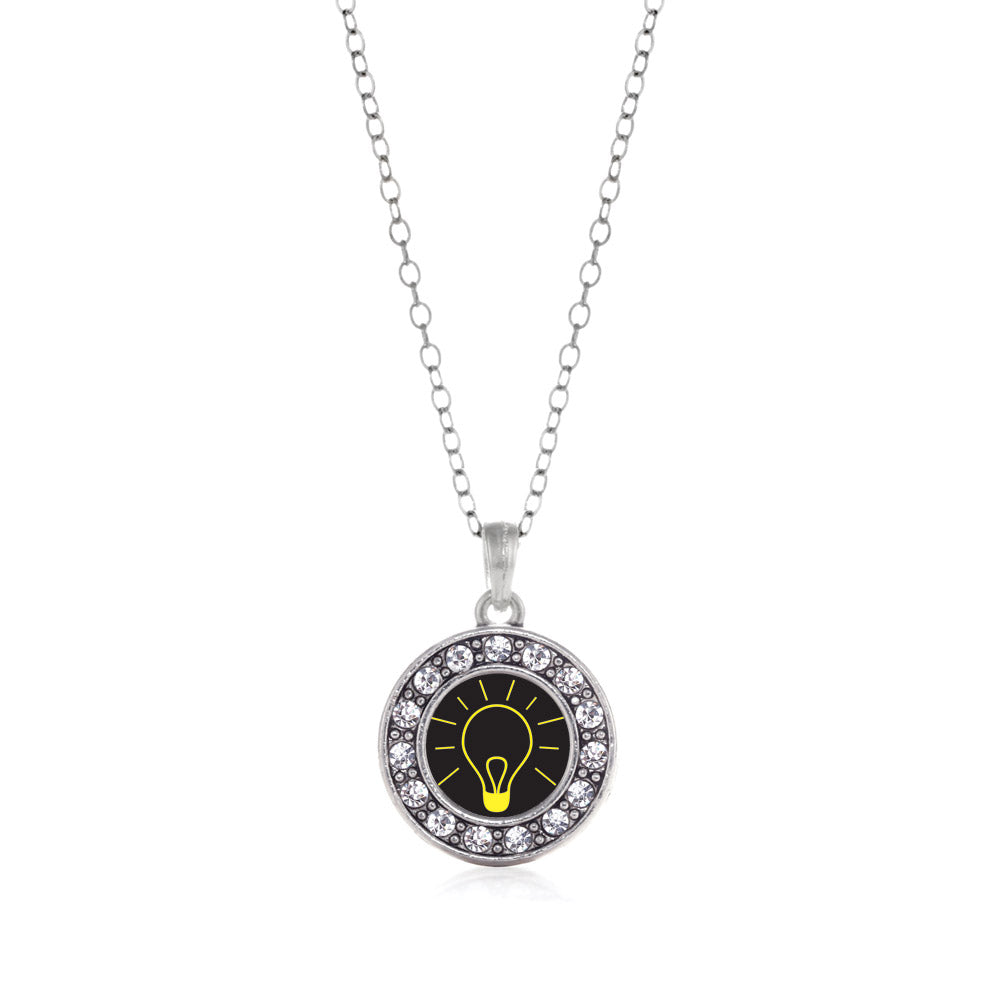 Silver Bright Idea Circle Charm Classic Necklace