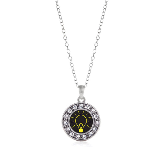 Silver Bright Idea Circle Charm Classic Necklace