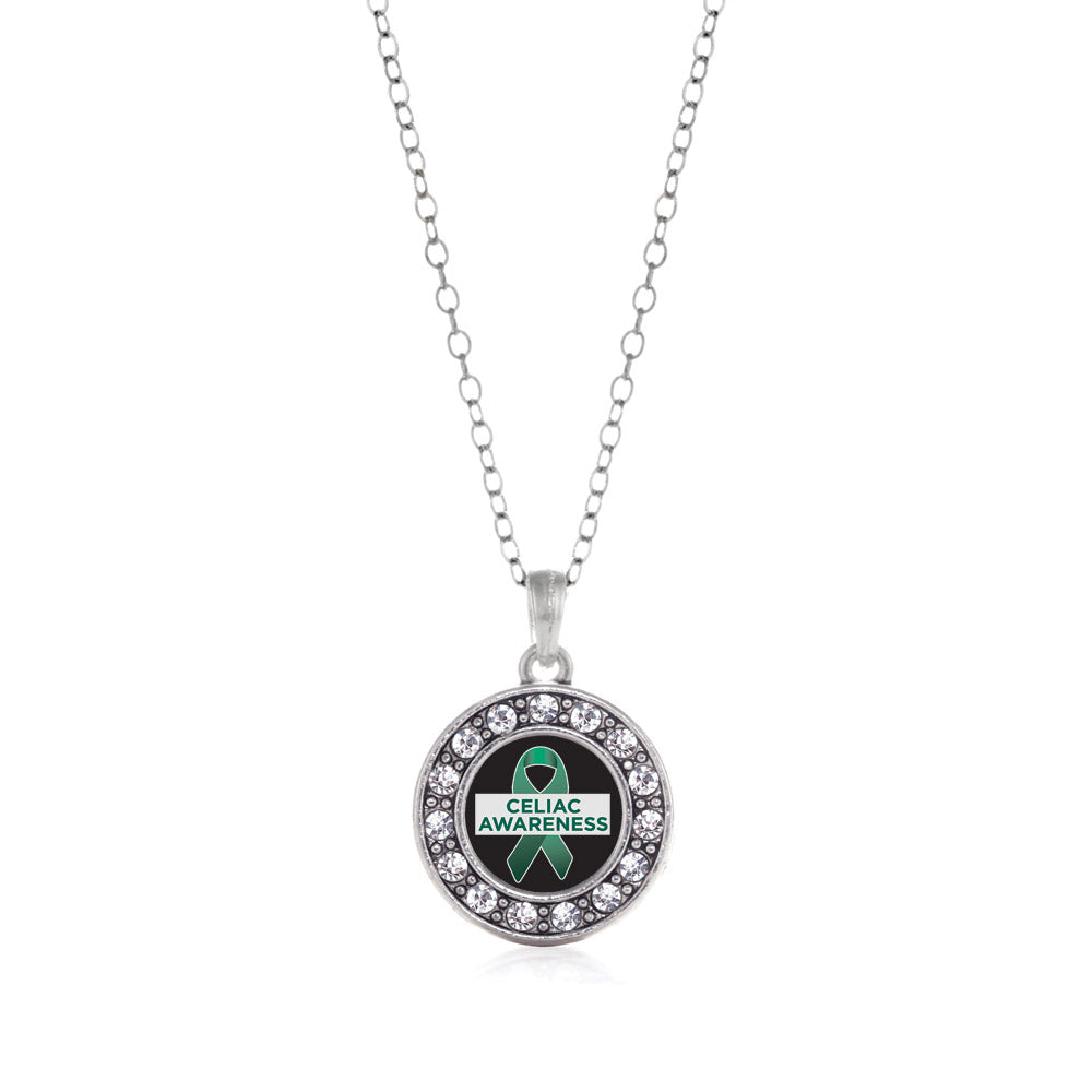 Silver Celiac Awareness Circle Charm Classic Necklace
