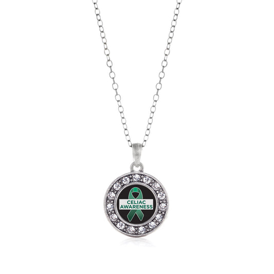 Silver Celiac Awareness Circle Charm Classic Necklace