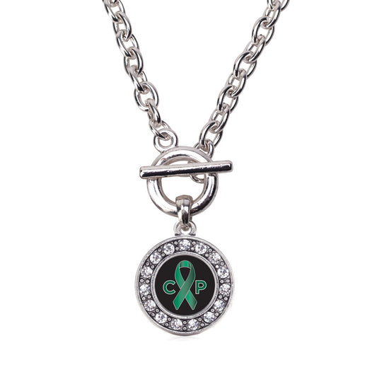 Silver Cerebral Palsy Circle Charm Toggle Necklace