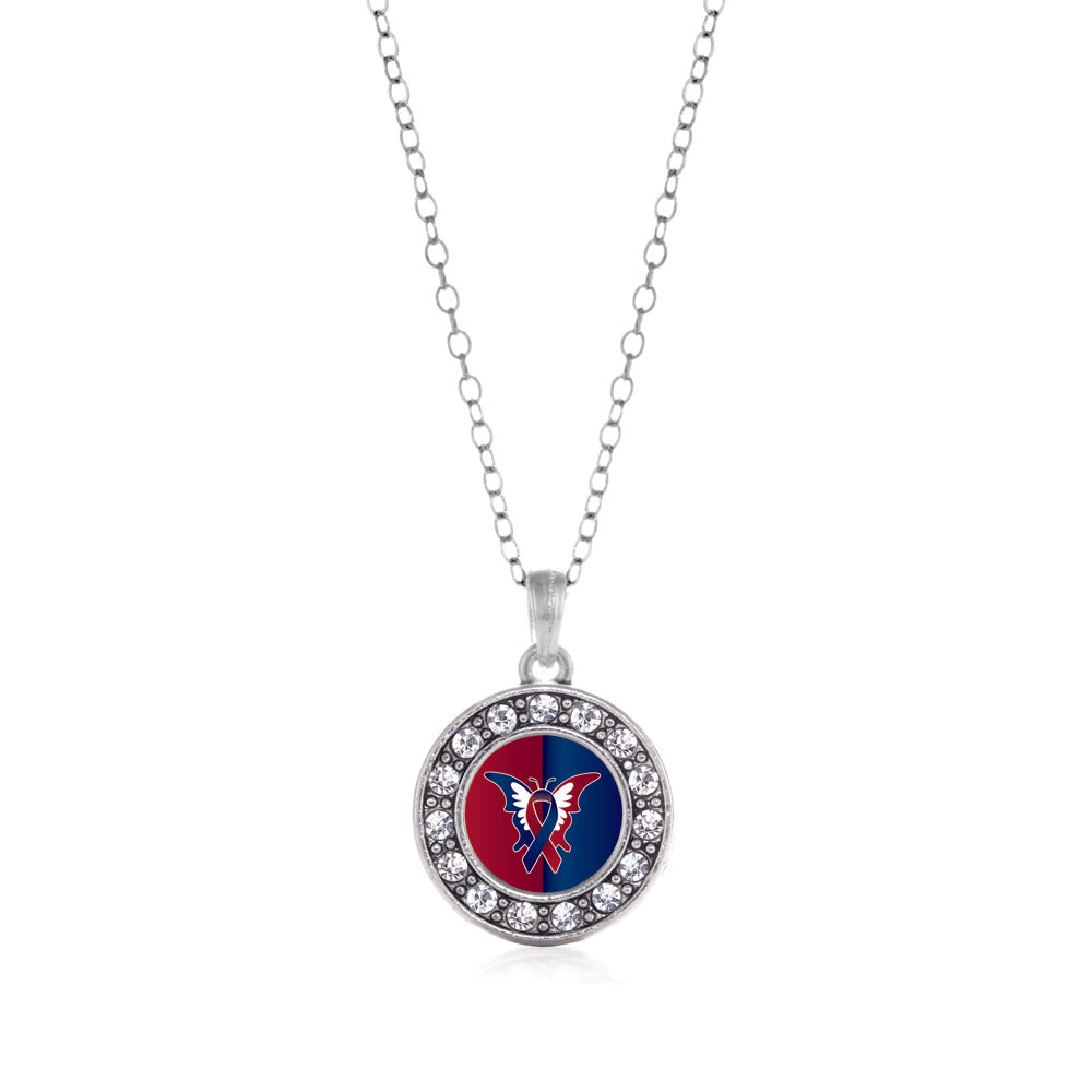 Silver CHD Support Circle Charm Classic Necklace