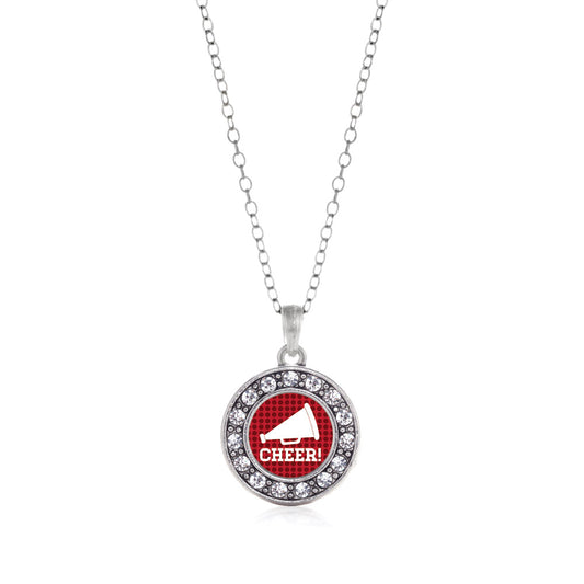 Silver Cheer Circle Charm Classic Necklace