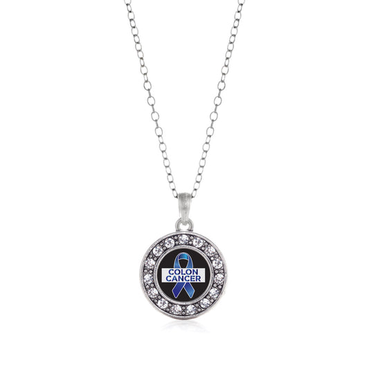 Silver Colon Cancer Support Circle Charm Classic Necklace