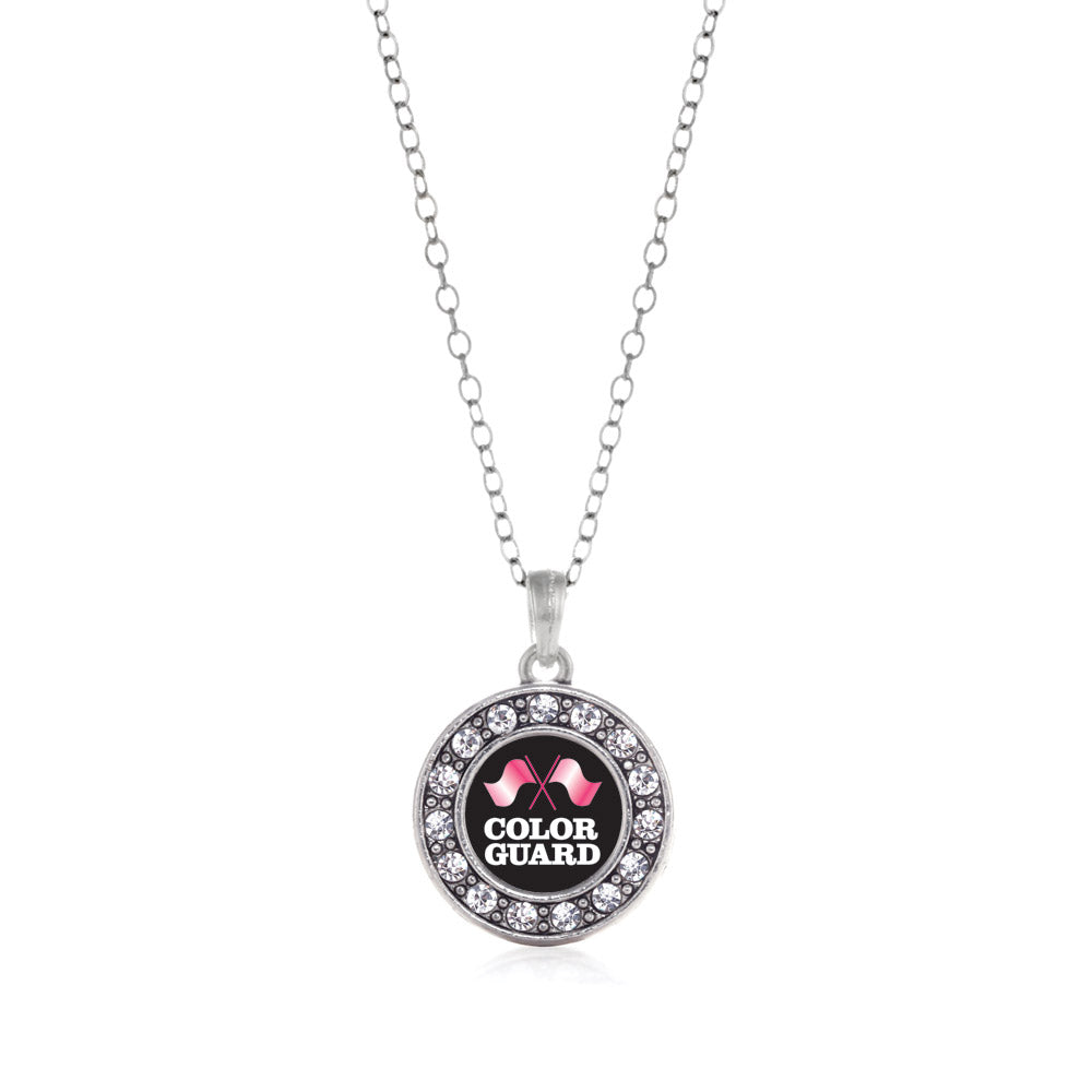 Silver Color Guard Circle Charm Classic Necklace