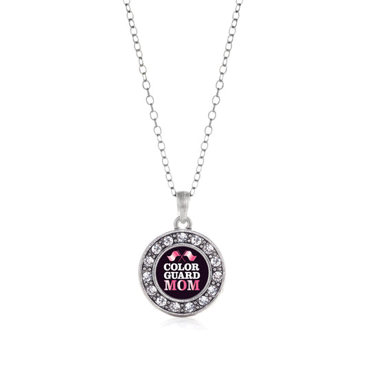 Silver Color Guard Mom Circle Charm Classic Necklace