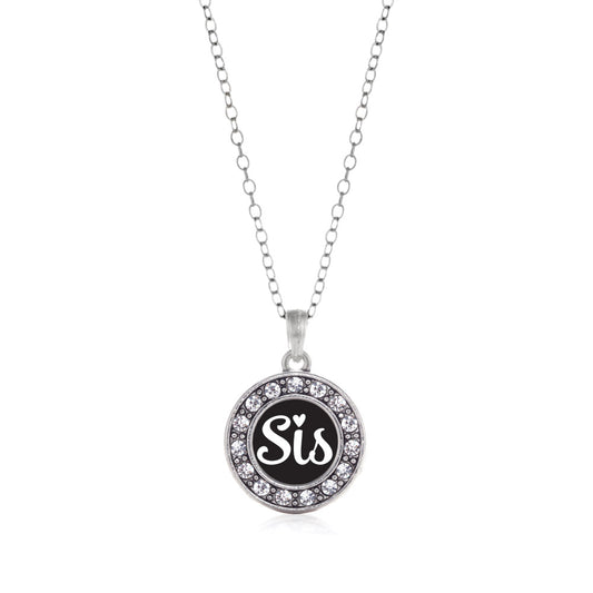 Silver Sis Circle Charm Classic Necklace
