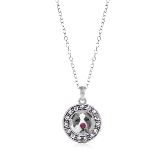 Silver Big Dogs with Big Hearts BSL Awareness Circle Charm Classic Necklace