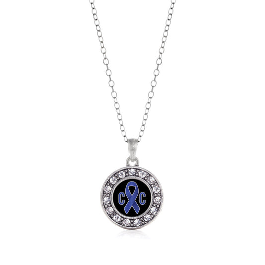 Silver Colon Cancer Awareness Circle Charm Classic Necklace