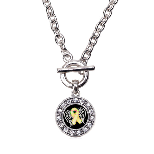 Silver Trisomy 13 Awareness Circle Charm Toggle Necklace
