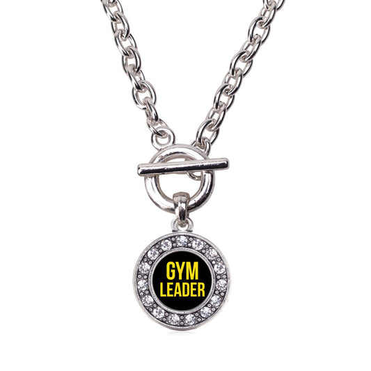 Silver Yellow Gym Leader Circle Charm Toggle Necklace