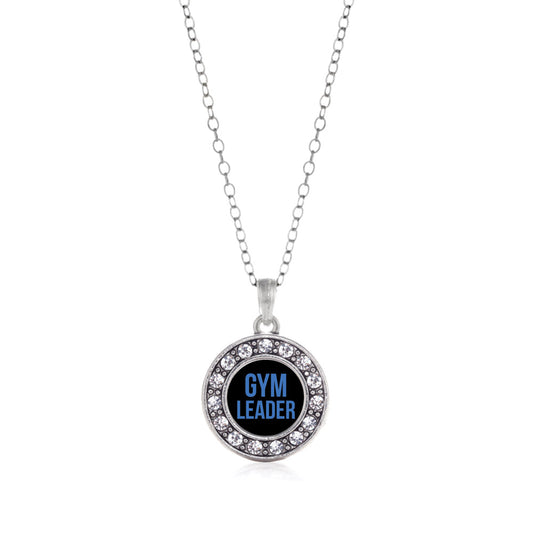 Silver Blue Gym Leader Circle Charm Classic Necklace