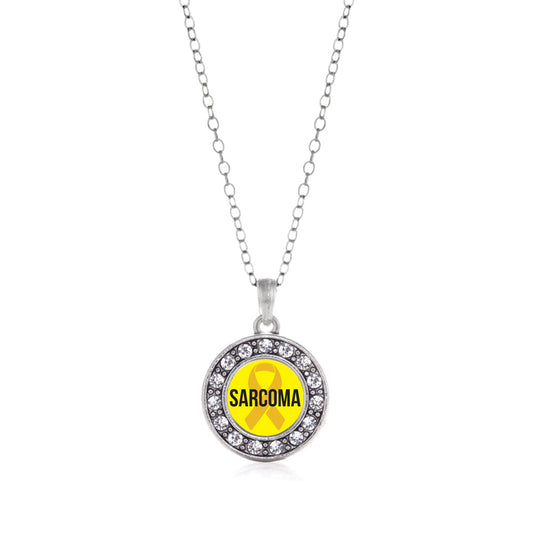 Silver Sarcoma Circle Charm Classic Necklace