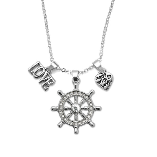 Silver Love Nautical Charm Classic Necklace