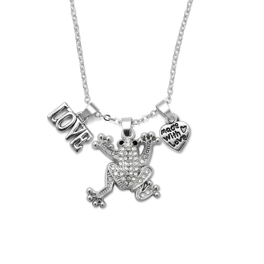 Silver Love Frog Charm Classic Necklace