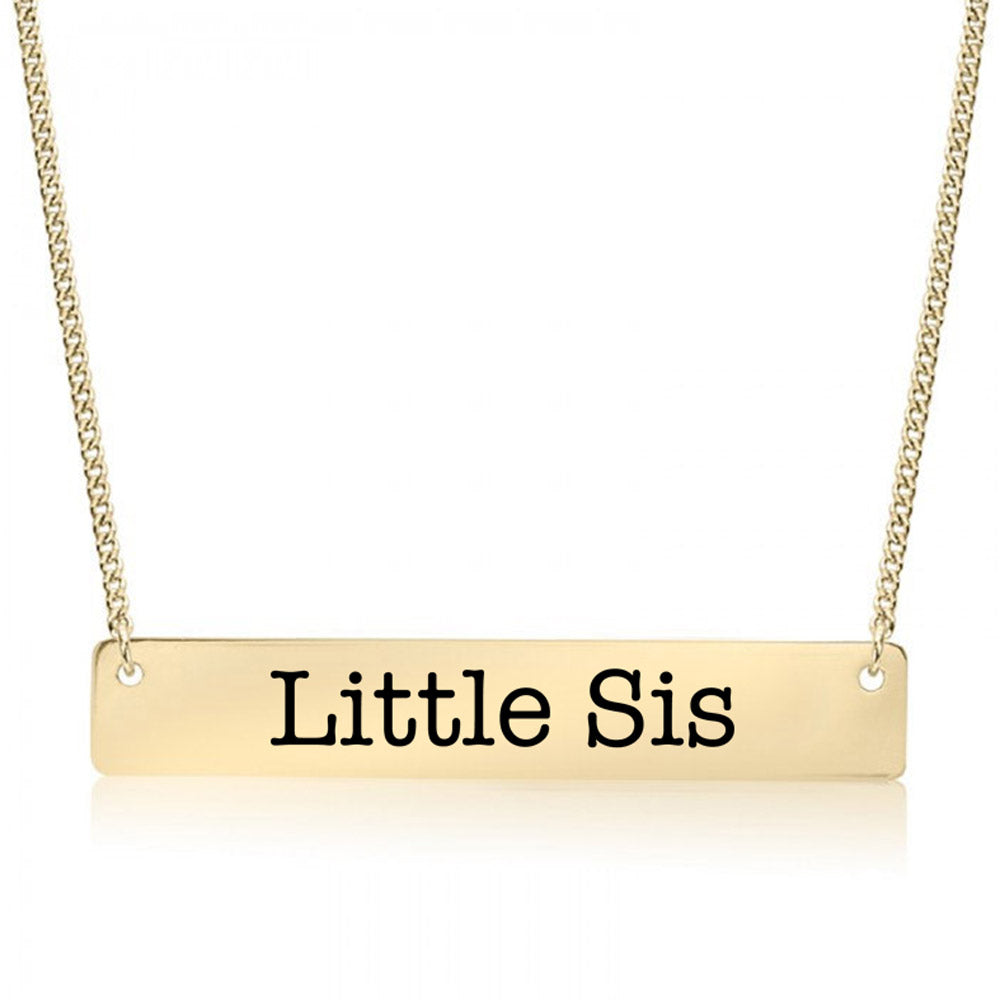 Gold Little Sis Bar Necklace