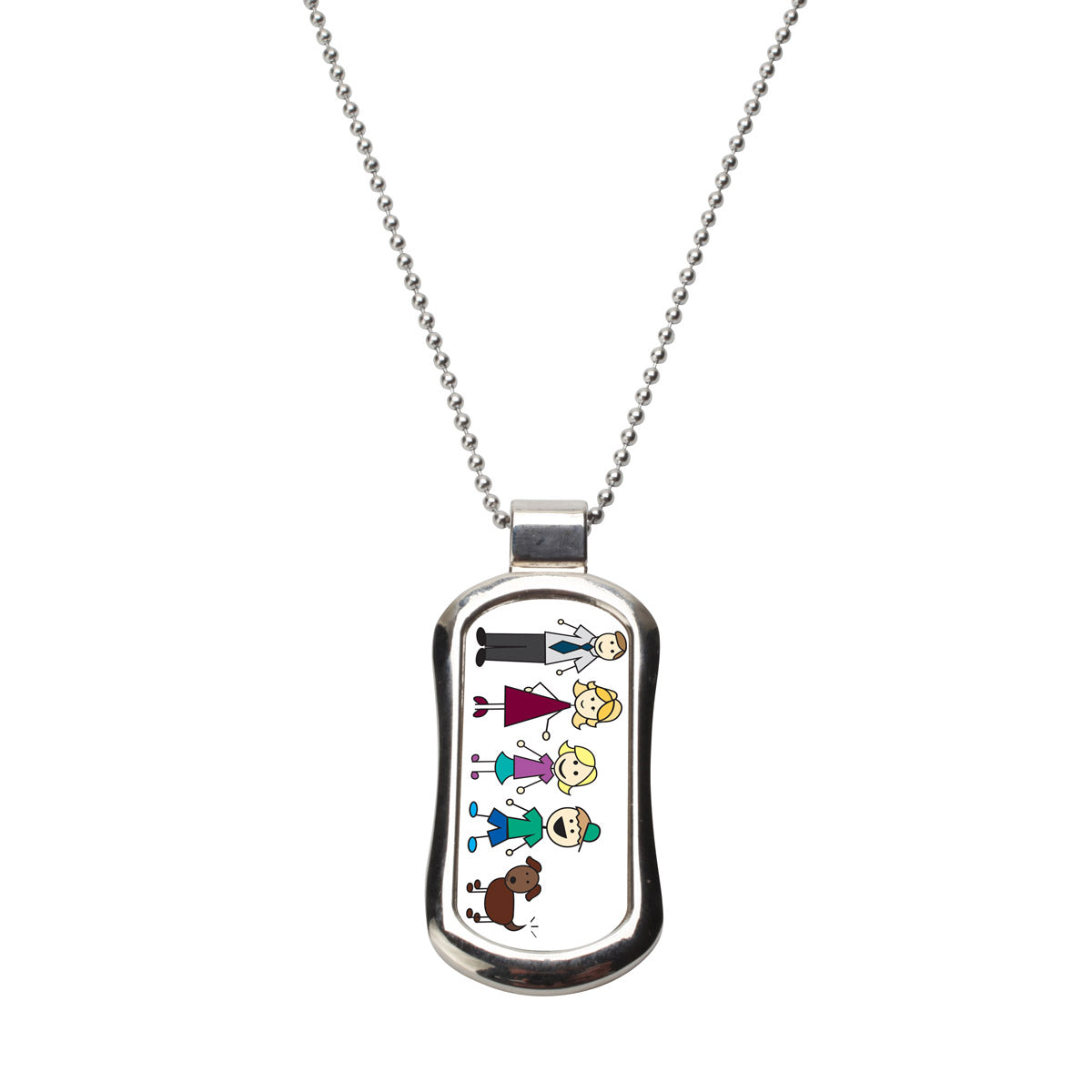 Steel Stick Family Dog Tag Necklace