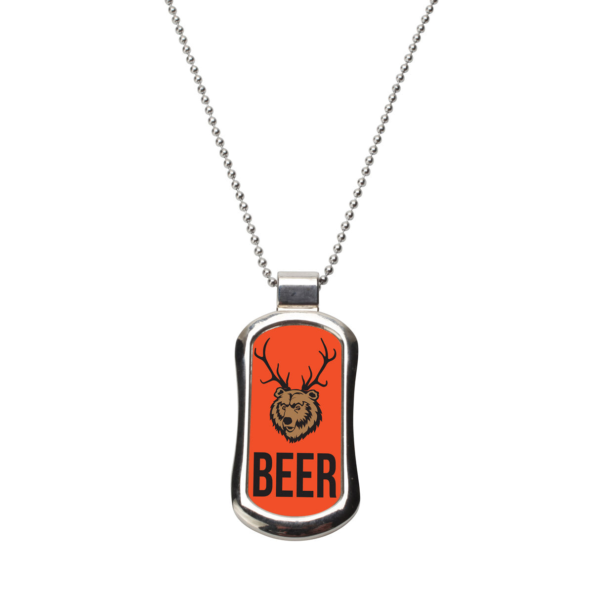 Steel The Beer Dog Tag Necklace