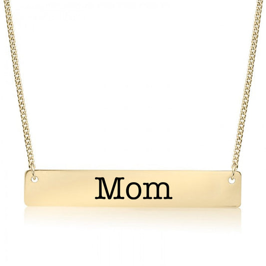 Gold Mom Bar Necklace