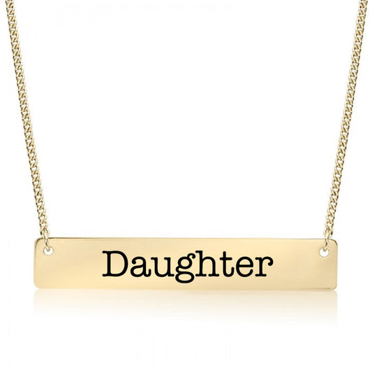 Gold Daughter Bar Necklace