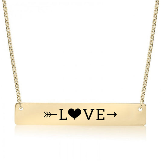 Gold LOVE Bar Necklace