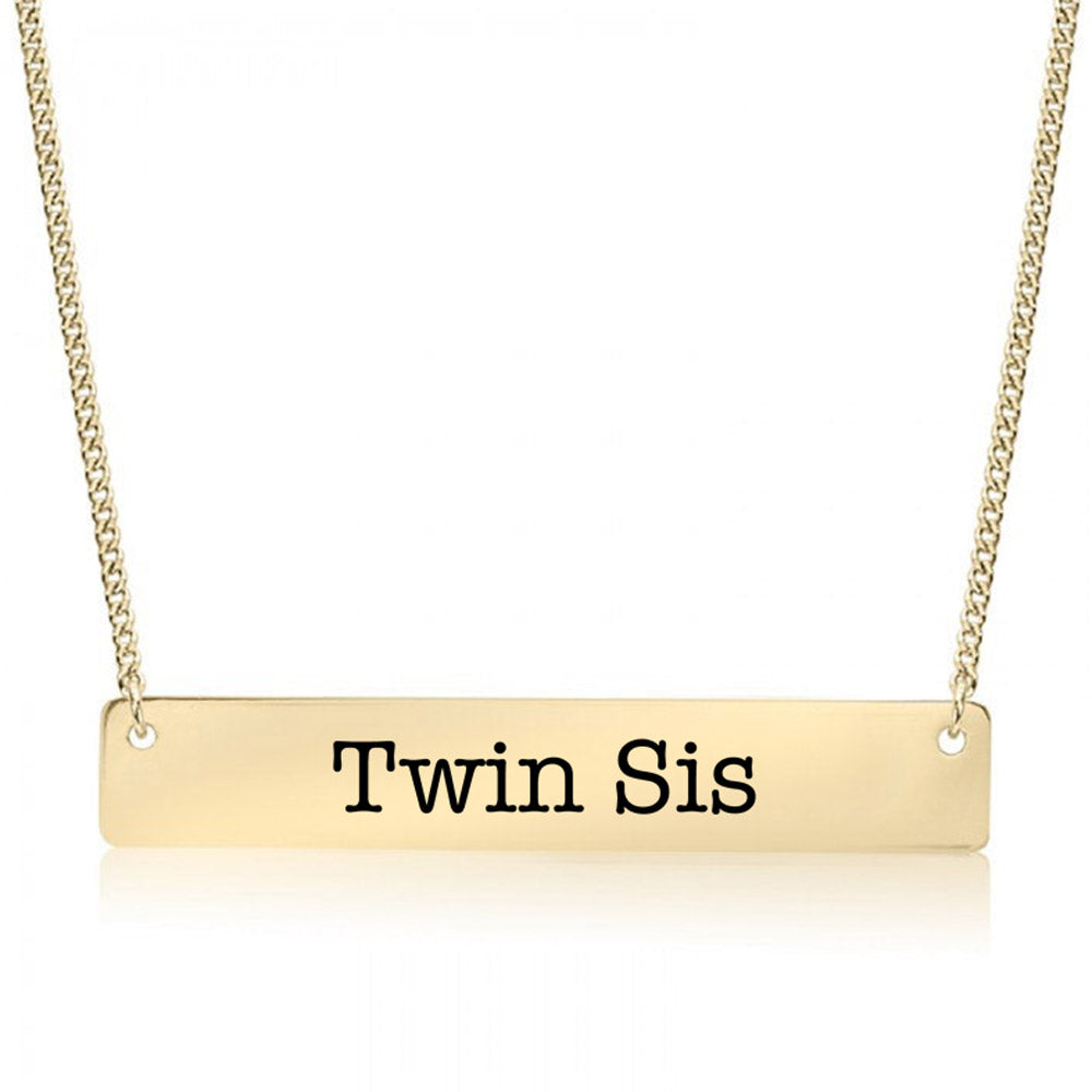 Gold Twin Sis Bar Necklace