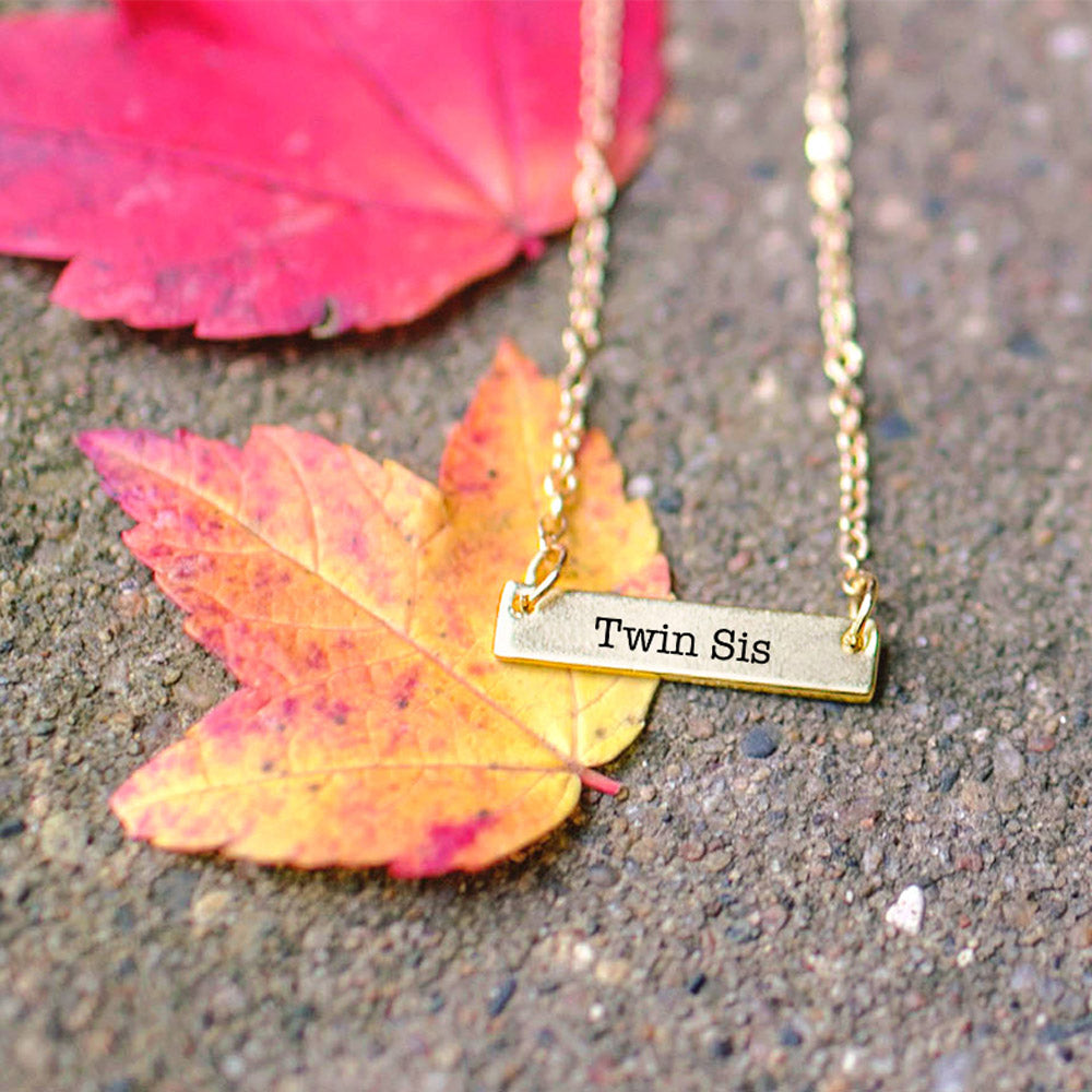 Gold Twin Sis Bar Necklace