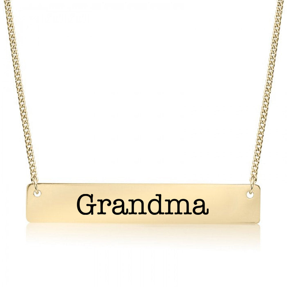 Gold Grandma Bar Necklace