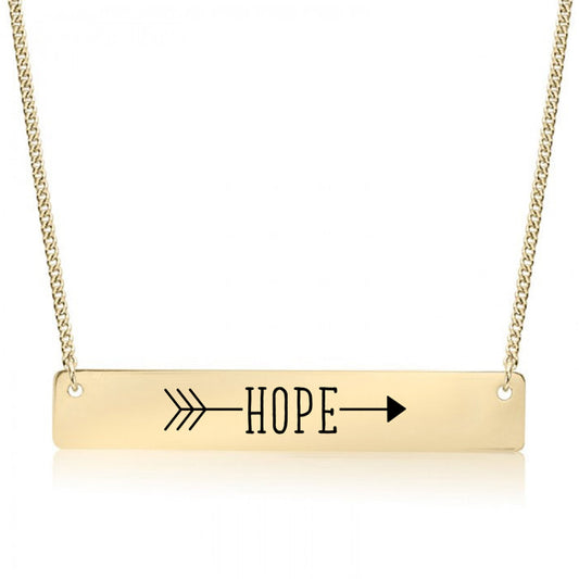 Gold Hope Bar Necklace