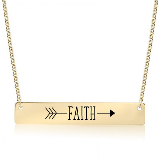 Gold Faith Bar Necklace