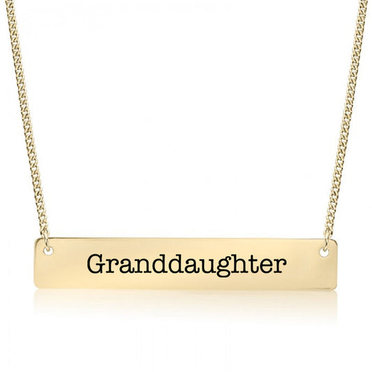 Gold Granddaughter Bar Necklace